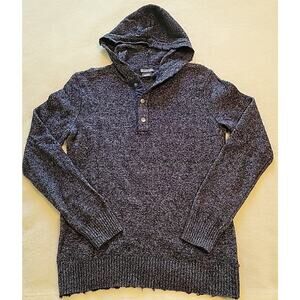 Michael Kors Small Hooded Navy Heather Sweater Soft Cotton Wool Soft Sports Luxe